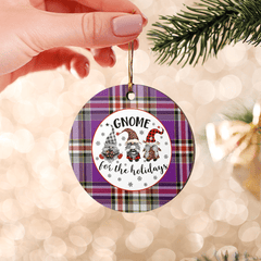 Clan Lockwood Tartan Tartan Crest Gnome Round Ceramic Ornament XT52 Lockwood Tartan Tartan Christmas