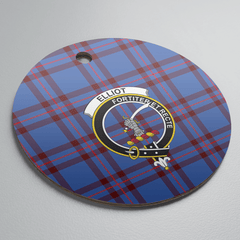 Clan Elliot Modern Tartan Crest Round Ceramic Ornament UC59 Elliot Modern Tartan Tartan Christmas