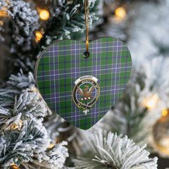 Clan Wishart Hunting Tartan Crest Heart Ceramic Ornament AN16 Wishart Hunting Tartan Tartan Christmas