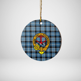 Clan Clark Ancient Tartan Crest Round Ceramic Ornament HG74 Clark Ancient Tartan Tartan Christmas