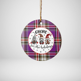 Clan Lockwood Tartan Tartan Crest Gnome Round Ceramic Ornament XT52 Lockwood Tartan Tartan Christmas