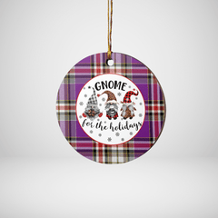 Clan Lockwood Tartan Tartan Crest Gnome Round Ceramic Ornament XT52 Lockwood Tartan Tartan Christmas