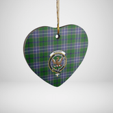 Clan Wishart Hunting Tartan Crest Heart Ceramic Ornament AN16 Wishart Hunting Tartan Tartan Christmas