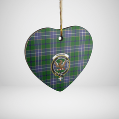 Clan Wishart Hunting Tartan Crest Heart Ceramic Ornament AN16 Wishart Hunting Tartan Tartan Christmas