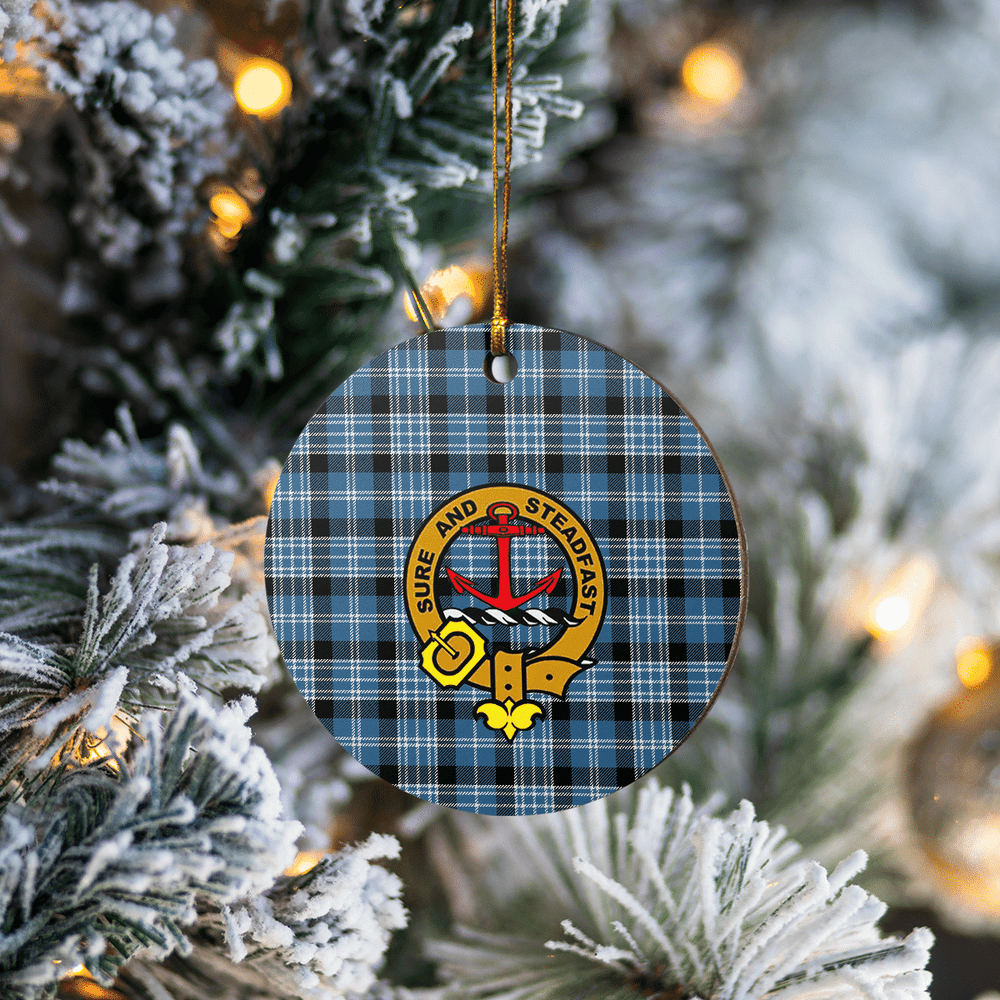 Clan Clark Ancient Tartan Crest Round Ceramic Ornament HG74 Clark Ancient Tartan Tartan Christmas