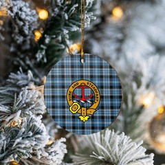 Clan Clark Ancient Tartan Crest Round Ceramic Ornament HG74 Clark Ancient Tartan Tartan Christmas