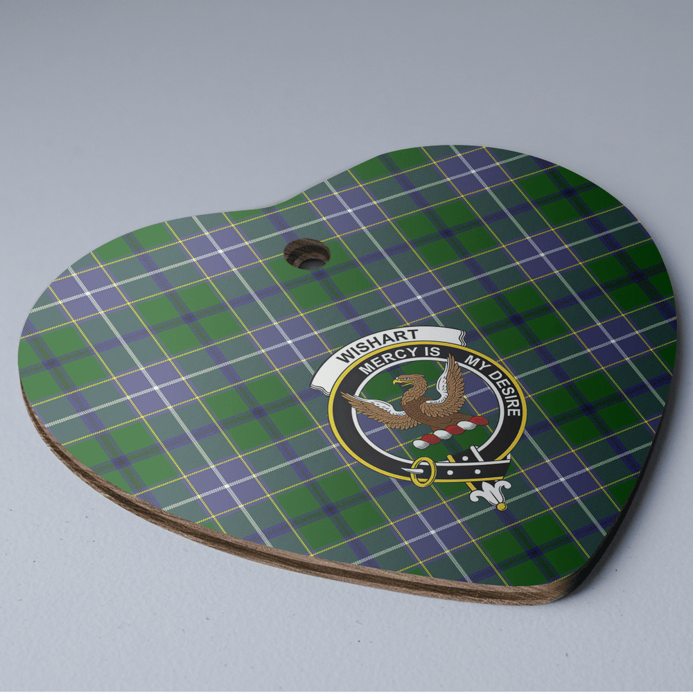 Clan Wishart Hunting Tartan Crest Heart Ceramic Ornament AN16 Wishart Hunting Tartan Tartan Christmas