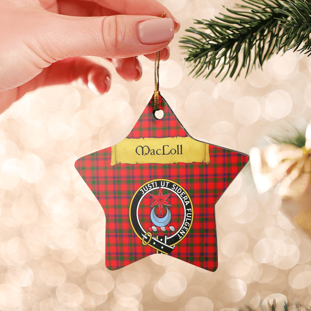 Clan MacColl Modern Tartan Crest Star Ceramic Ornament IY33 MacColl Modern Tartan Tartan Christmas