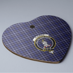 Clan Fleming Tartan Crest Heart Ceramic Ornament GT48 Fleming Tartan Tartan Christmas