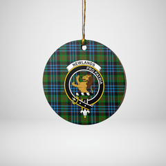 Clan Newlands Tartan Crest Round Ceramic Ornament ZI22 Newlands Tartan Tartan Christmas