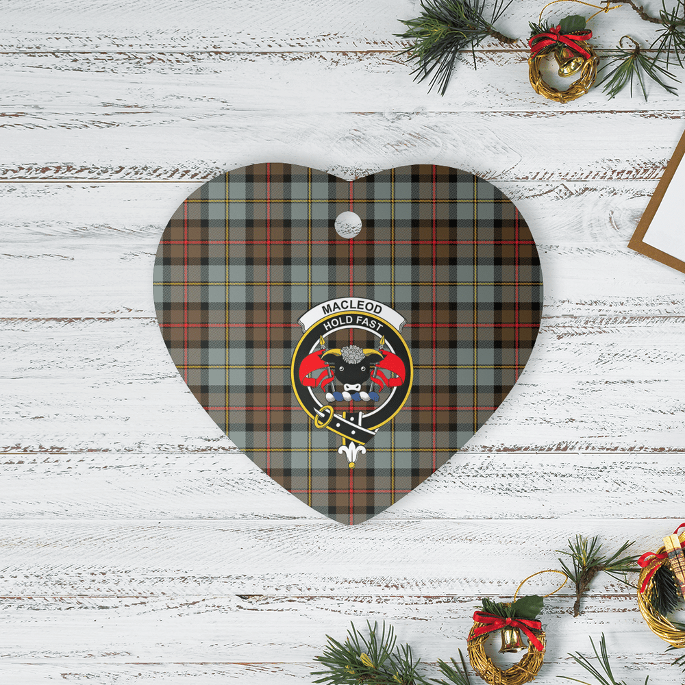 Clan MacLeod of Harris Weathered Tartan Crest Heart Ceramic Ornament ER15 MacLeod of Harris Weathered Tartan Tartan Christmas
