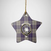 Clan Cunningham Dress Blue Dancers Tartan Crest Star Ceramic Ornament QJ89 Cunningham Dress Blue Dancers Tartan Tartan Christmas