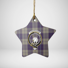 Clan Cunningham Dress Blue Dancers Tartan Crest Star Ceramic Ornament QJ89 Cunningham Dress Blue Dancers Tartan Tartan Christmas