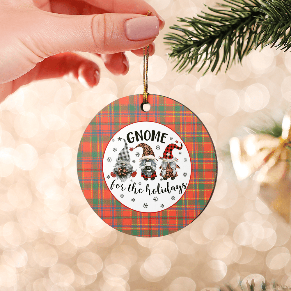 Clan Munro Ancient Tartan Tartan Crest Gnome Round Ceramic Ornament LP86 Munro Ancient Tartan Tartan Christmas