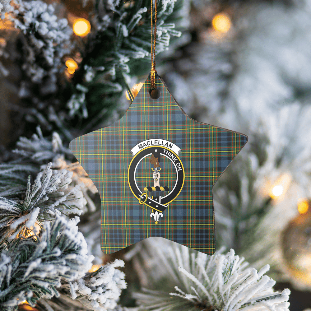 Clan MacLellan Ancient Tartan Crest Star Ceramic Ornament RK69 MacLellan Ancient Tartan Tartan Christmas