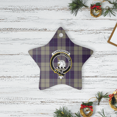 Clan Cunningham Dress Blue Dancers Tartan Crest Star Ceramic Ornament QJ89 Cunningham Dress Blue Dancers Tartan Tartan Christmas