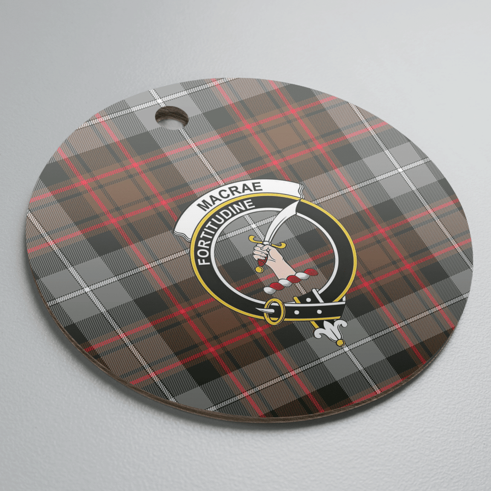 Clan MacRae Hunting Weathered Tartan Crest Round Ceramic Ornament OI82 MacRae Hunting Weathered Tartan Tartan Christmas