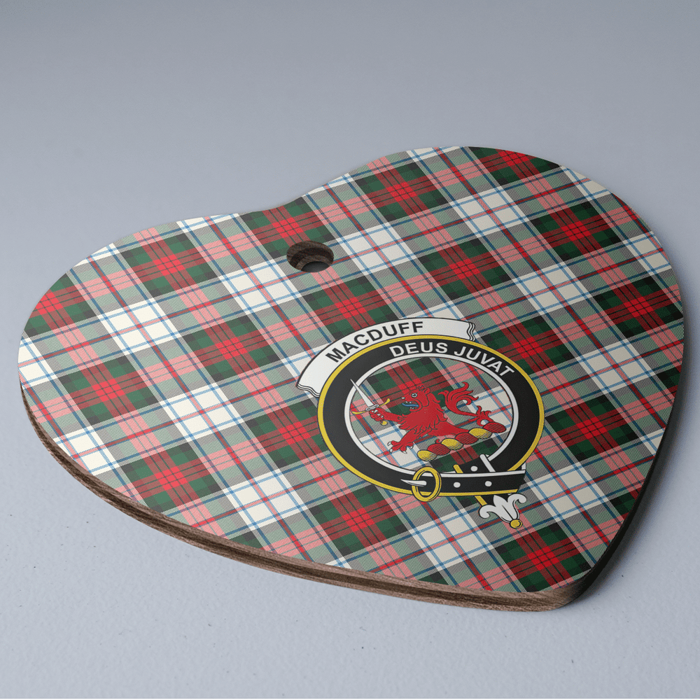 Clan MacDuff Dress Modern Tartan Crest Heart Ceramic Ornament XZ45 MacDuff Dress Modern Tartan Tartan Christmas