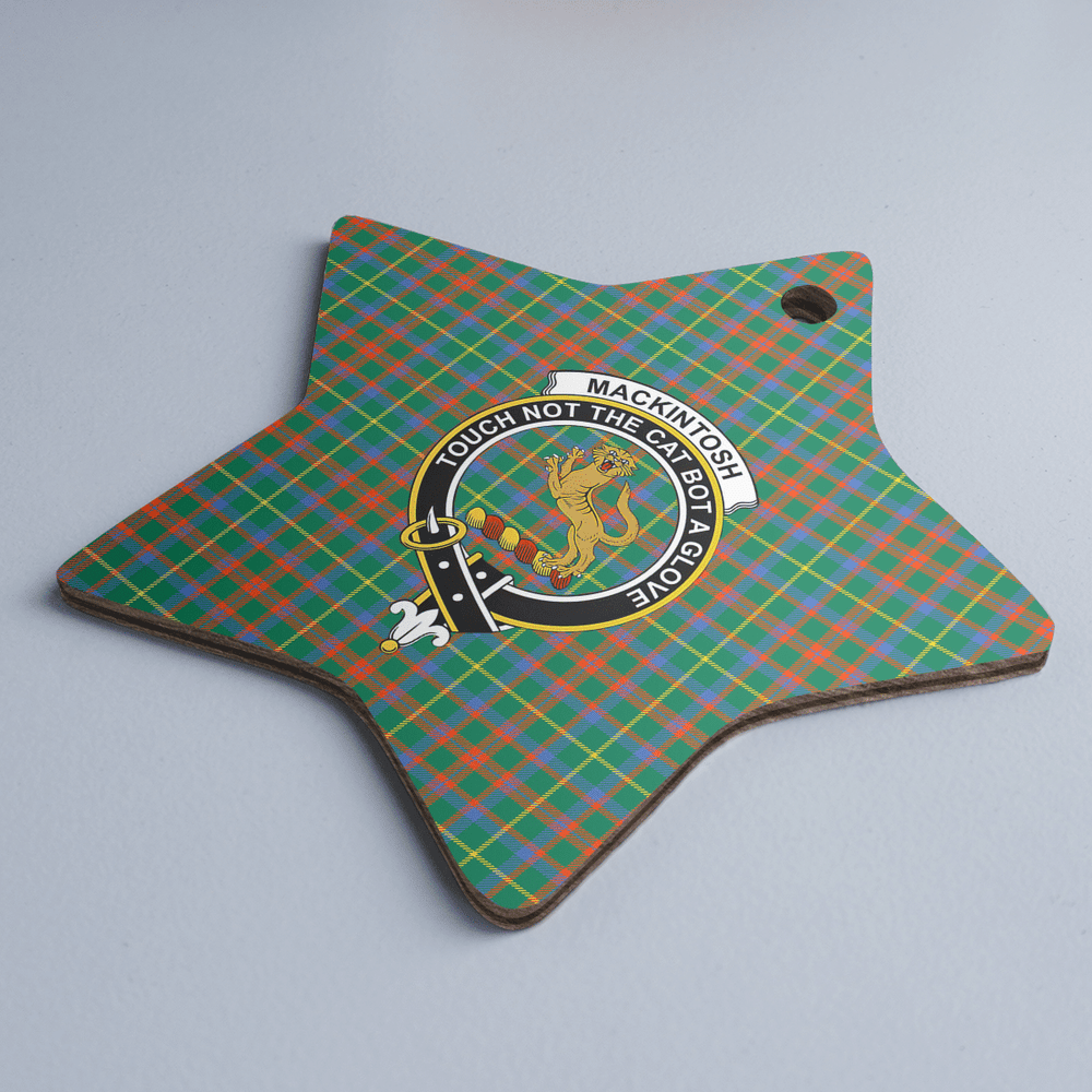 Clan MacKintosh Hunting Ancient Tartan Crest Star Ceramic Ornament DV43 MacKintosh Hunting Ancient Tartan Tartan Christmas