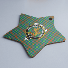 Clan MacKintosh Hunting Ancient Tartan Crest Star Ceramic Ornament DV43 MacKintosh Hunting Ancient Tartan Tartan Christmas