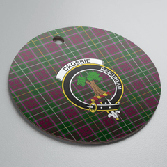 Clan Crosbie Tartan Crest Round Ceramic Ornament HP26 Crosbie Tartan Tartan Christmas