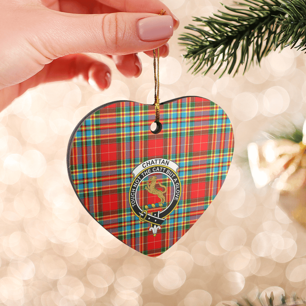 Clan Chattan Tartan Crest Heart Ceramic Ornament AX60 Chattan Tartan Tartan Christmas