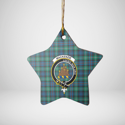 Clan MacKenzie Ancient Tartan Crest Star Ceramic Ornament KT23
