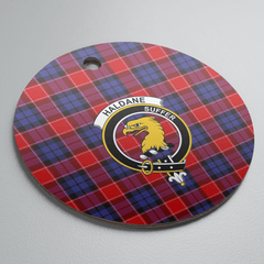 Clan Haldane 1 Tartan Crest Round Ceramic Ornament GH63 Haldane 1 Tartan Tartan Christmas