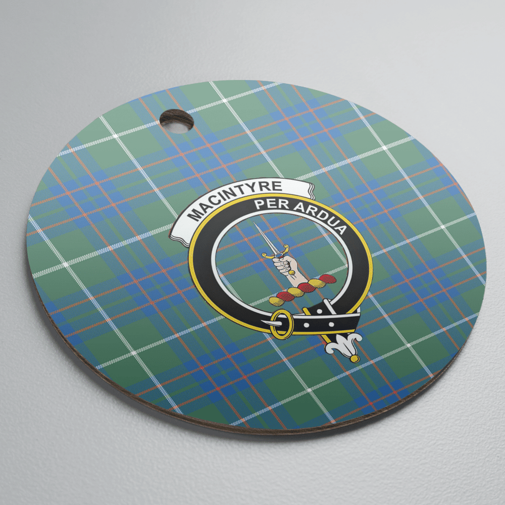 Clan MacIntyre Hunting Ancient Tartan Crest Round Ceramic Ornament ZI77 MacIntyre Hunting Ancient Tartan Tartan Christmas