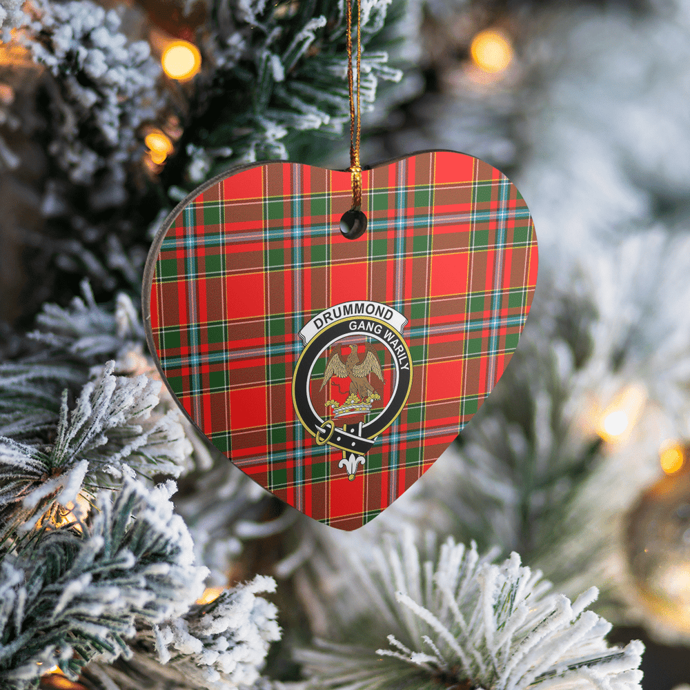 Clan Drummond of Perth Tartan Crest Heart Ceramic Ornament MB45 Drummond of Perth Tartan Tartan Christmas