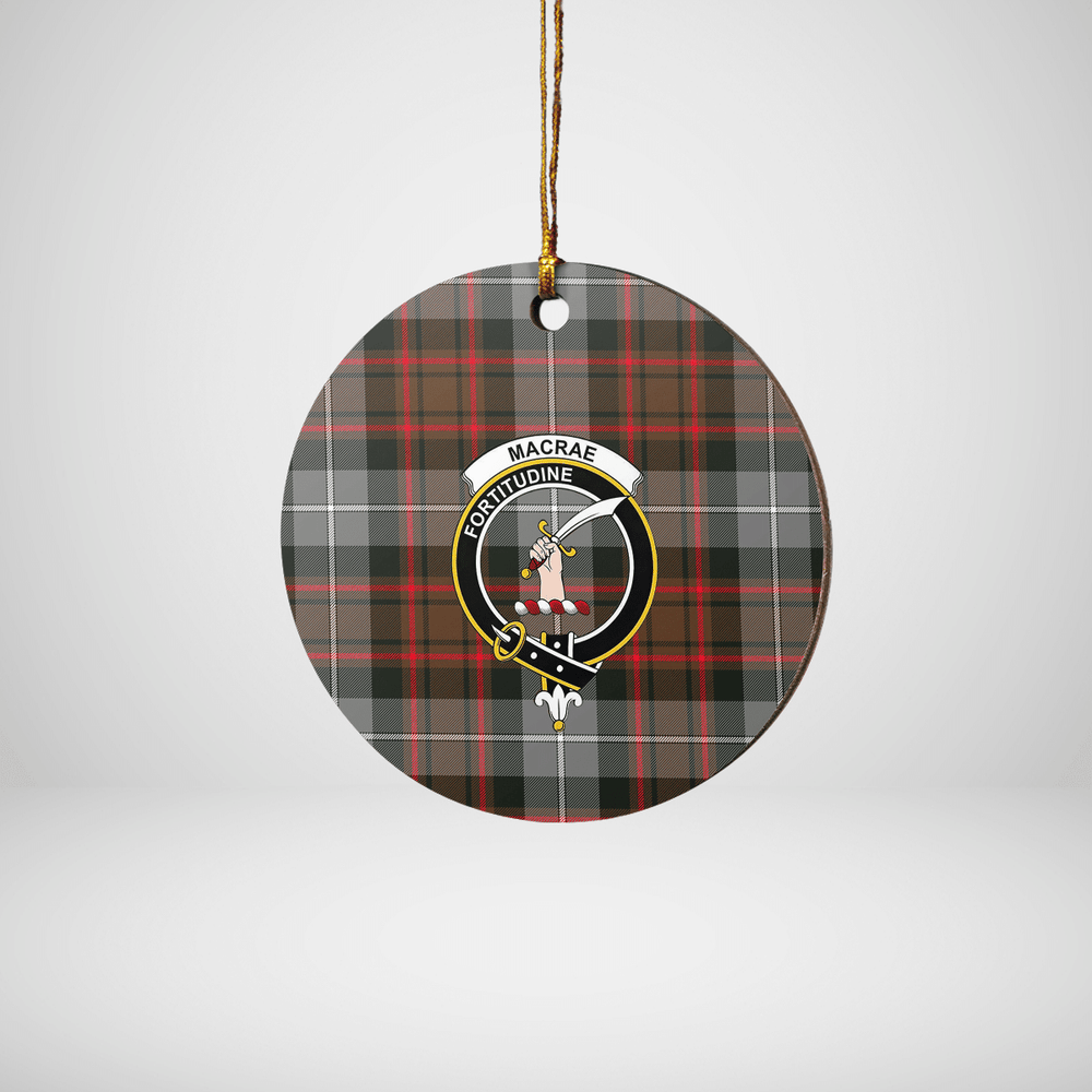 Clan MacRae Hunting Weathered Tartan Crest Round Ceramic Ornament OI82 MacRae Hunting Weathered Tartan Tartan Christmas