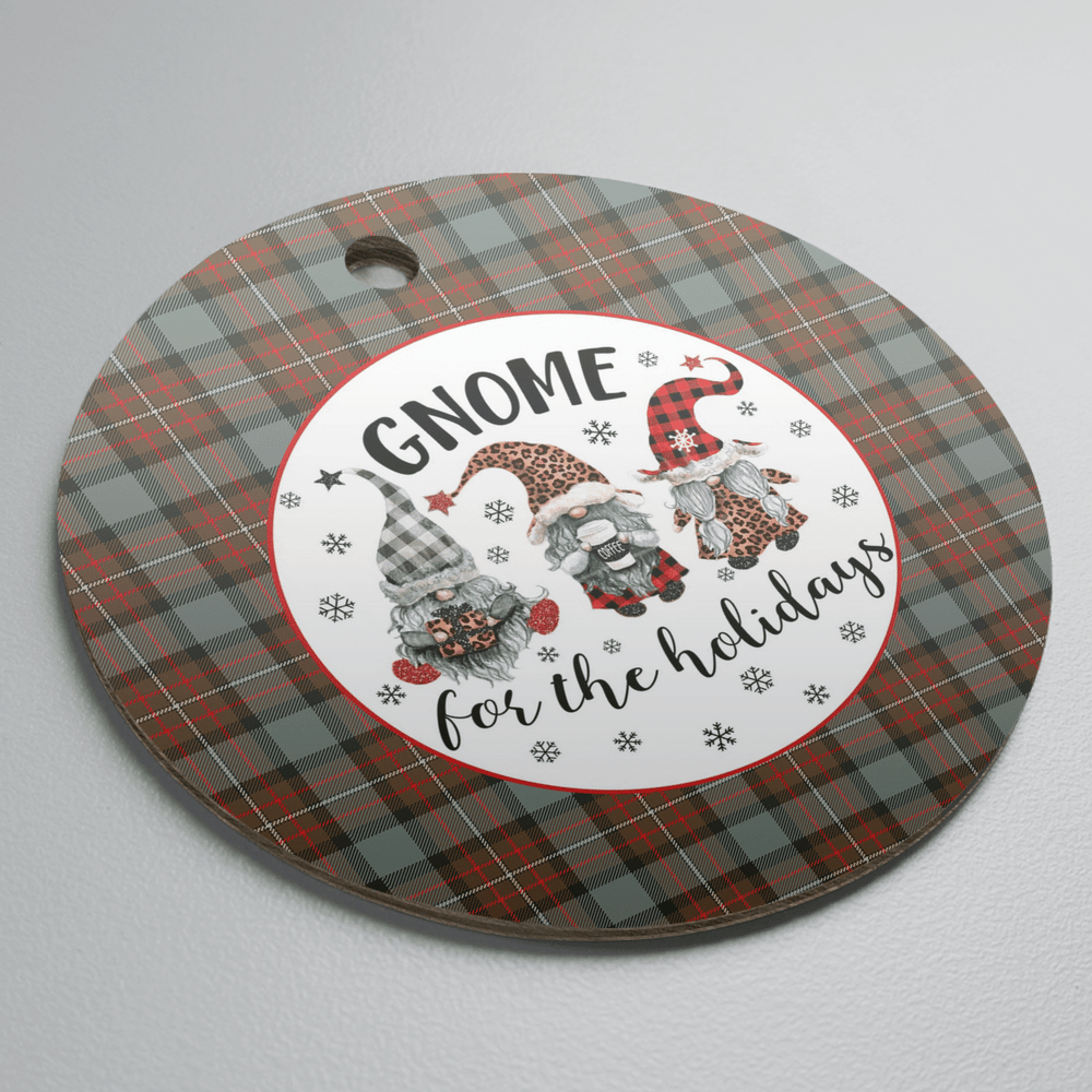 Clan Fergusson Weathered Tartan Tartan Crest Gnome Round Ceramic Ornament OP29 Fergusson Weathered Tartan Tartan Christmas