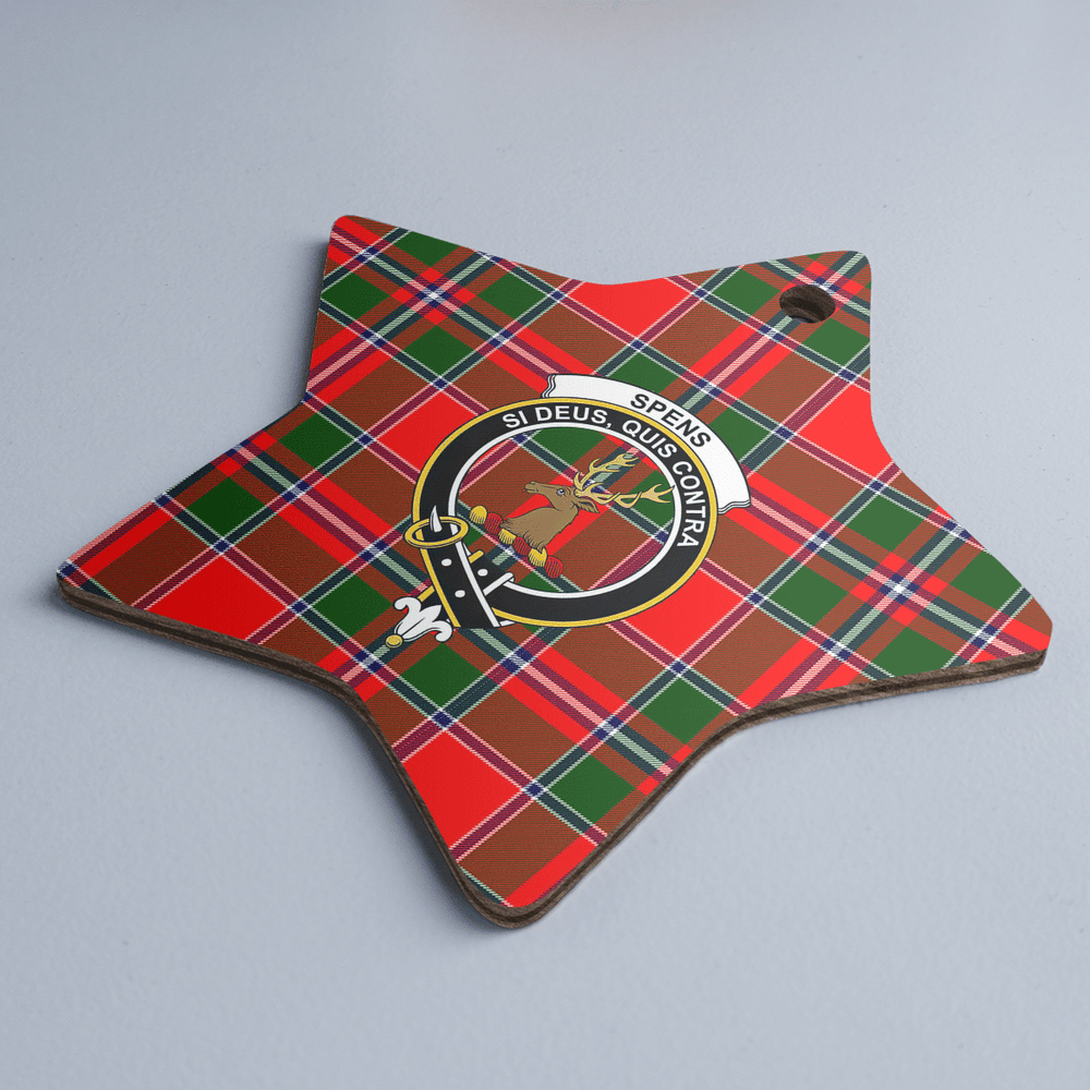 Clan Spens Modern Tartan Crest Star Ceramic Ornament EY96 Spens Modern Tartan Tartan Christmas