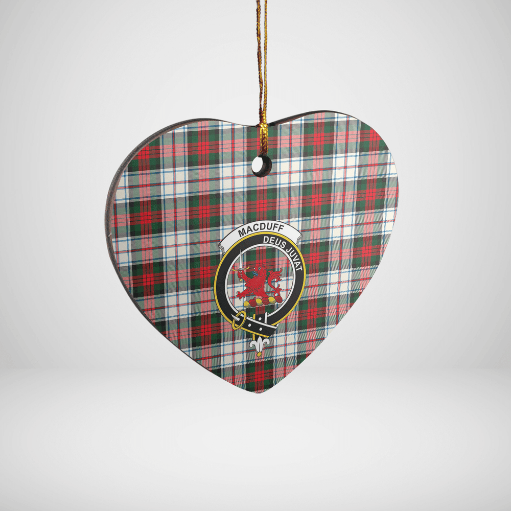 Clan MacDuff Dress Modern Tartan Crest Heart Ceramic Ornament XZ45 MacDuff Dress Modern Tartan Tartan Christmas