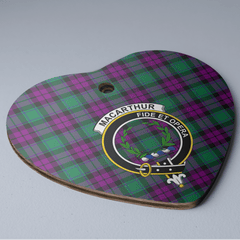Clan MacArthur – Milton Tartan Crest Heart Ceramic Ornament FK73 MacArthur – Milton Tartan Tartan Christmas