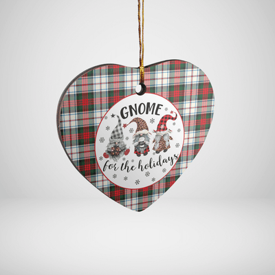Clan MacDuff Dress Modern Tartan Tartan Crest Gnome Heart Ceramic Ornament