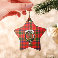 Clan Munro Modern Tartan Crest Star Ceramic Ornament VW79 Munro Modern Tartan Tartan Christmas