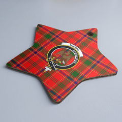 Clan Munro Modern Tartan Crest Star Ceramic Ornament VW79 Munro Modern Tartan Tartan Christmas