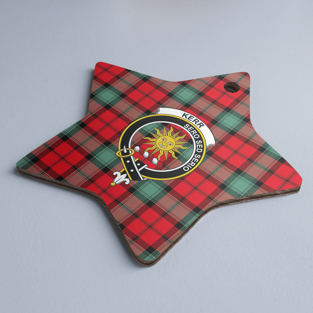 Clan Kerr Ancient Tartan Crest Star Ceramic Ornament IF25 Kerr Ancient Tartan Tartan Christmas