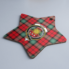 Clan Kerr Ancient Tartan Crest Star Ceramic Ornament IF25 Kerr Ancient Tartan Tartan Christmas