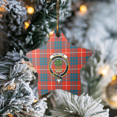 Clan Hamilton Ancient Tartan Crest Star Ceramic Ornament PD71 Hamilton Ancient Tartan Tartan Christmas