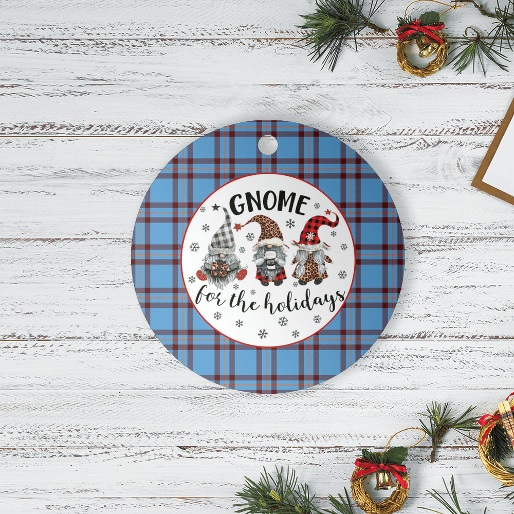 Clan Elliot Ancient Tartan Tartan Crest Gnome Round Ceramic Ornament MZ82 Elliot Ancient Tartan Tartan Christmas