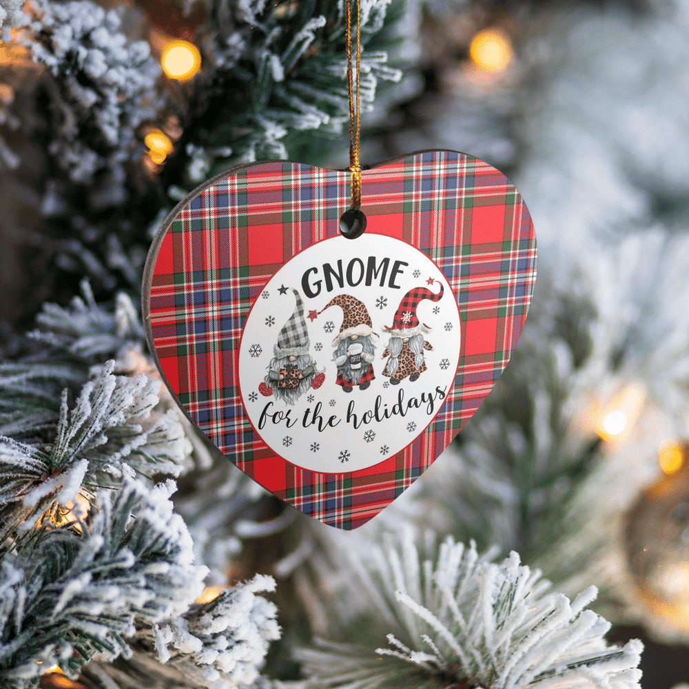 Clan MacFarlane Modern Tartan Tartan Crest Gnome Heart Ceramic Ornament OJ95 MacFarlane Modern Tartan Tartan Christmas