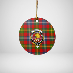 Clan Forrester Tartan Crest Round Ceramic Ornament OM85 Forrester Tartan Tartan Christmas