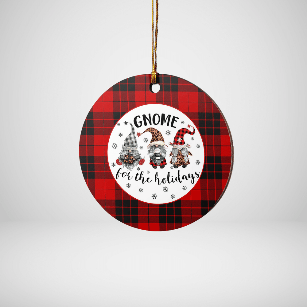 Clan MacLeod of Raasay Tartan Tartan Crest Gnome Round Ceramic Ornament RW70 MacLeod of Raasay Tartan Tartan Christmas
