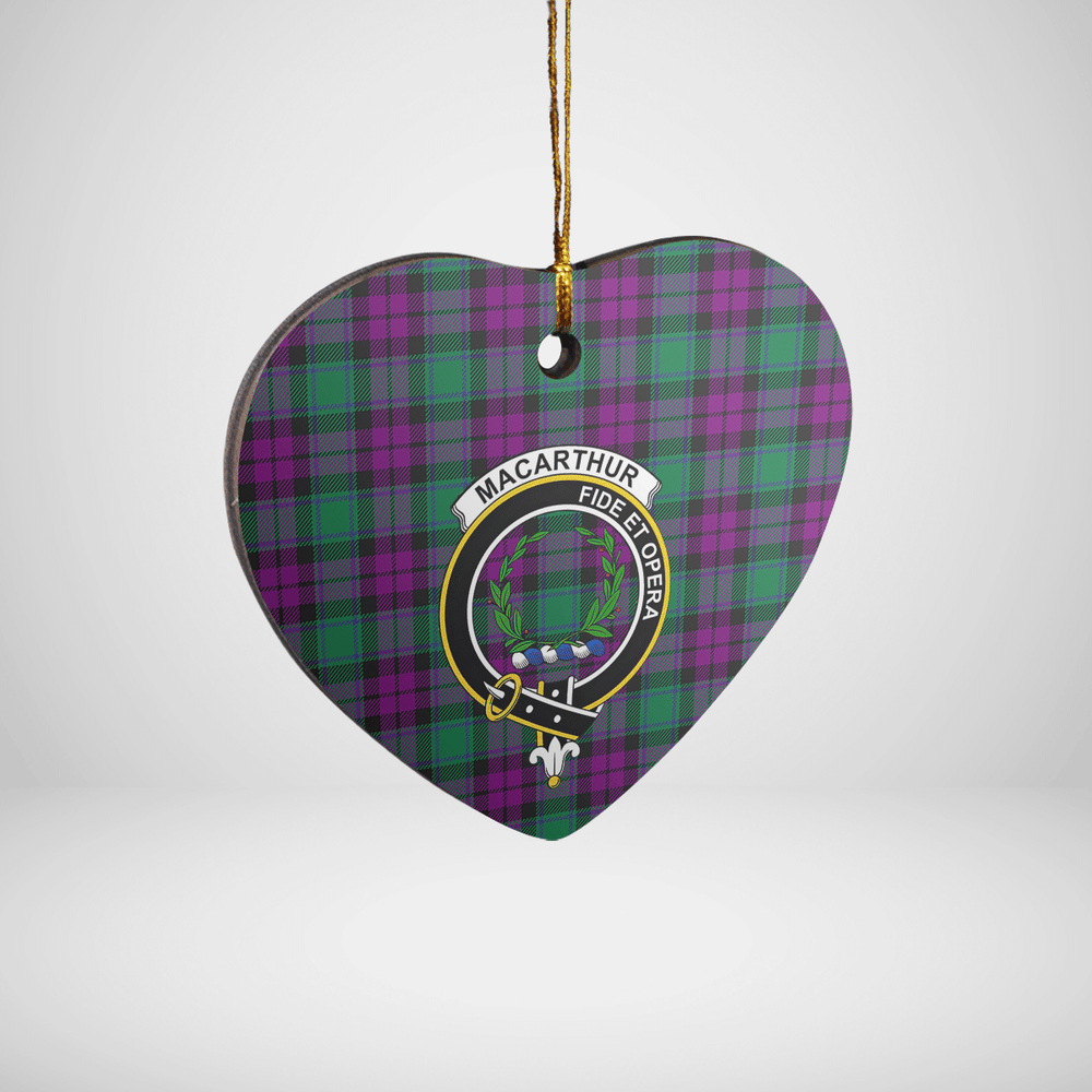 Clan MacArthur – Milton Tartan Crest Heart Ceramic Ornament FK73 MacArthur – Milton Tartan Tartan Christmas