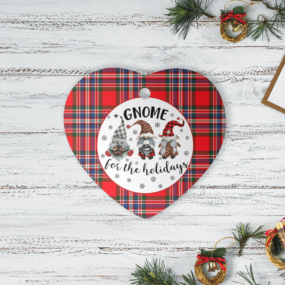 Clan MacFarlane Modern Tartan Tartan Crest Gnome Heart Ceramic Ornament OJ95 MacFarlane Modern Tartan Tartan Christmas