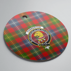 Clan Forrester Tartan Crest Round Ceramic Ornament OM85 Forrester Tartan Tartan Christmas