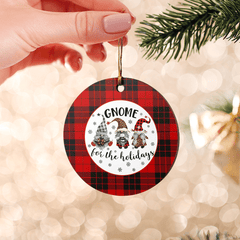 Clan MacLeod of Raasay Tartan Tartan Crest Gnome Round Ceramic Ornament RW70 MacLeod of Raasay Tartan Tartan Christmas