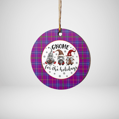 Clan Jackson Tartan Tartan Crest Gnome Round Ceramic Ornament